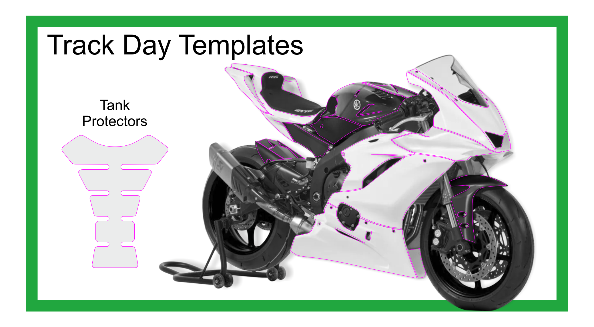 Vector templates home page icons Track bike templates Track Day Templates